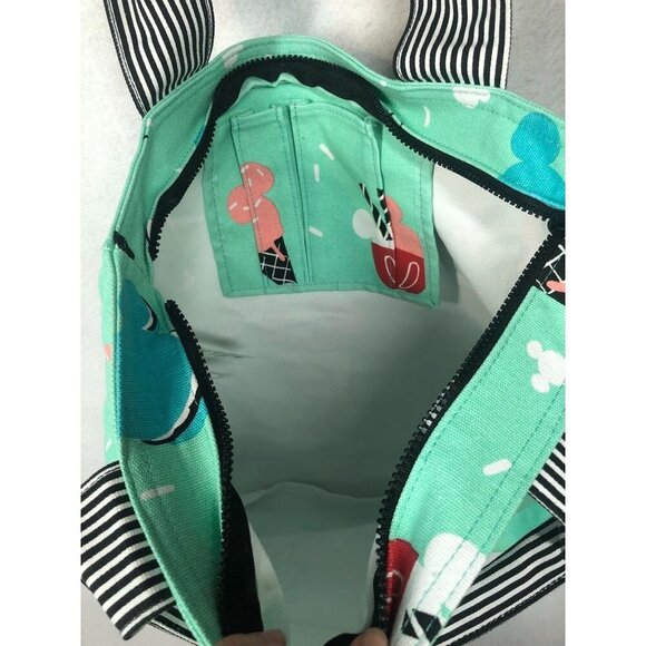 Disney Eats Mickey and Minnie Mouse Ice Cream Treats Foodie Canvas Tote Bag NWT - Picture 3 of 5